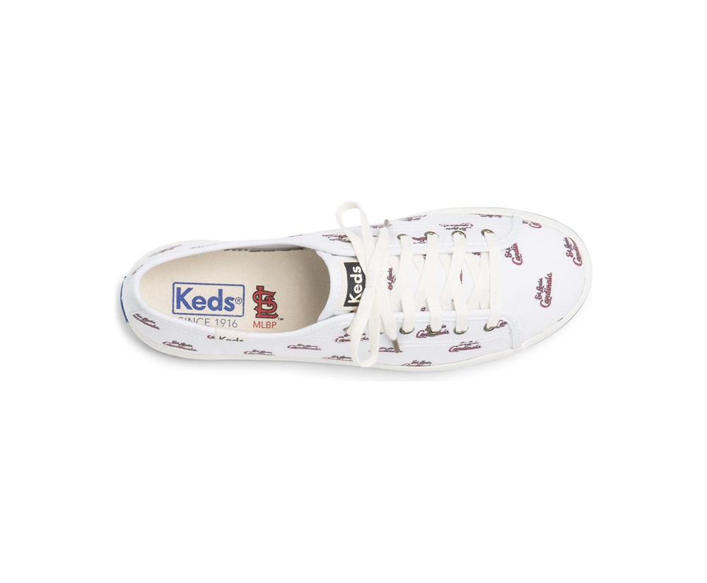 Πανινα Παπουτσια Γυναικεια - Keds Kickstart Mlb® - Λευκα - IXVEK6981